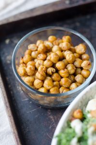 Chickpeas in a glass bowl