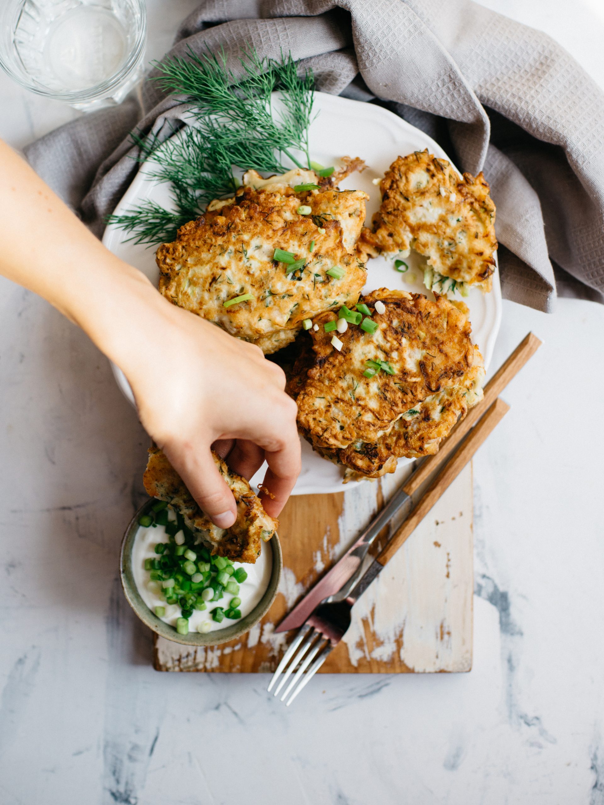 summer-sides-courgette-fritters-with-honeyed-lemony-yogurt